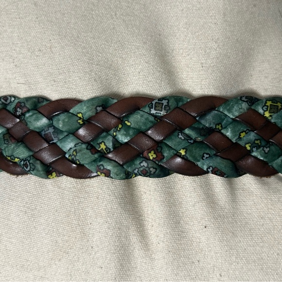 Leather and fabric braided belt - Picture 11 of 15